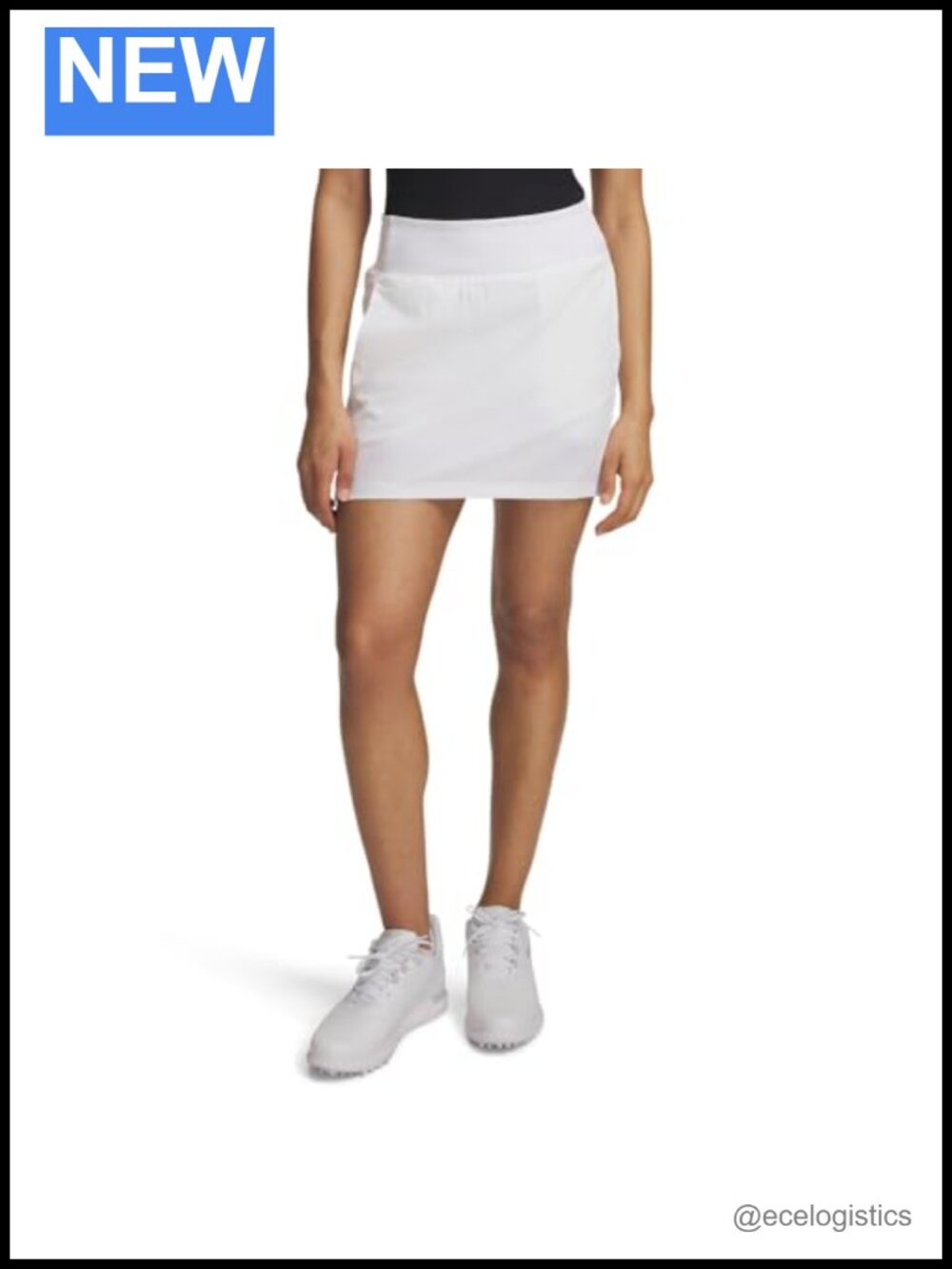 Women's Golf Skort with Built-in Shorts, High Stretch, Zip Back Pocket, Pull On